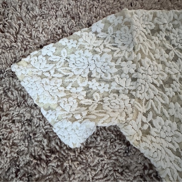 Vintage Jonden Light Yellow Floral Lace Mesh Baby Tee Women’s Size Small Spring - Picture 7 of 13